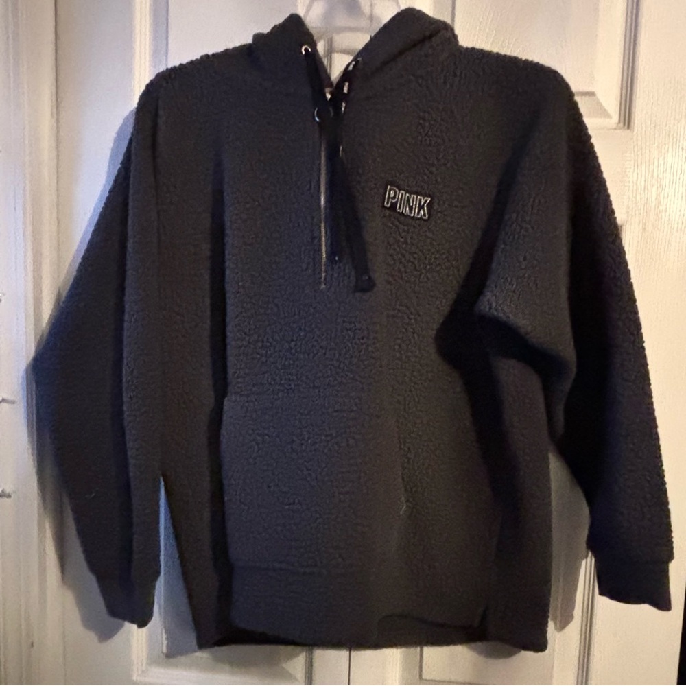 PINK Victoria's Secret Men's Charcoal Zip-Up Sweater